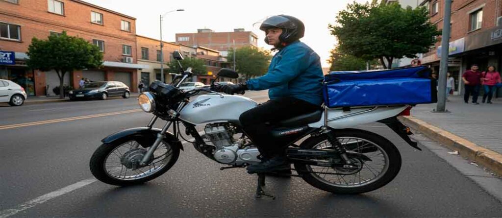 Mochila térmica reparto en motocicleta