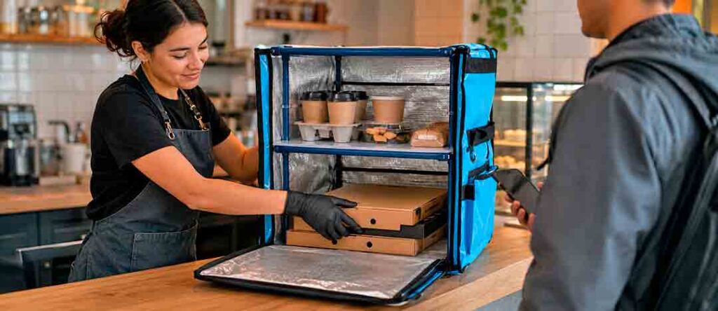 Mochila térmica para reparto de comida