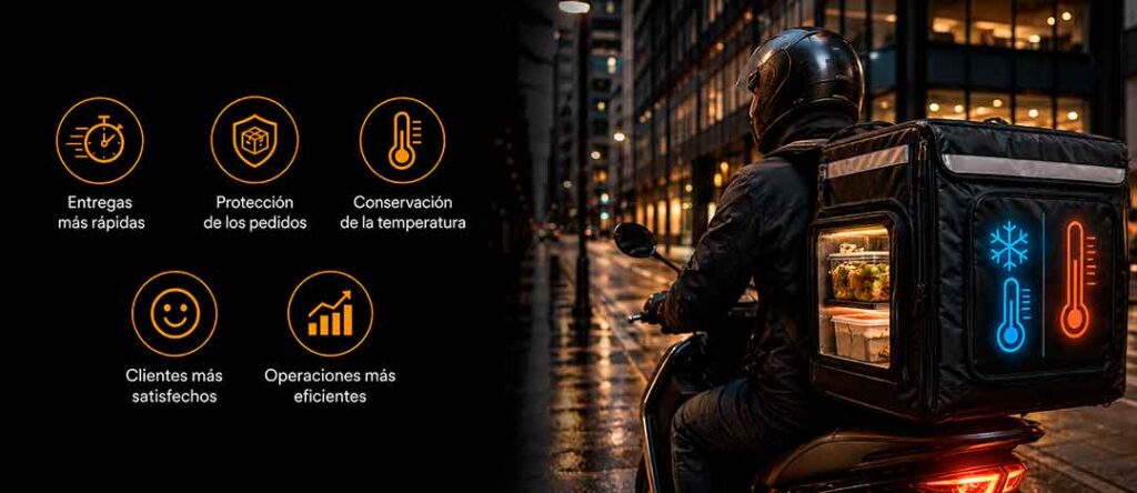 Mochila repartidor de comida y alimentos a domicilio